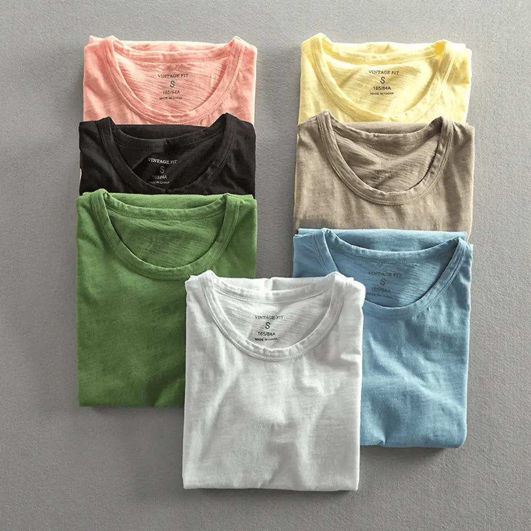 Cotton vintage-wash casual t-shirt for men | Lorenzo -7