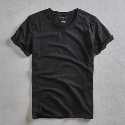 Cotton vintage-wash casual t-shirt for men | Lorenzo -3