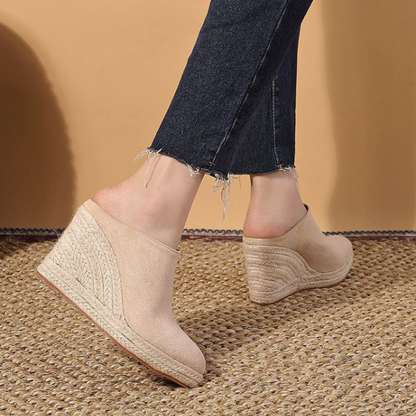 Classic elegant wedge heel mules for women | Ismay -7