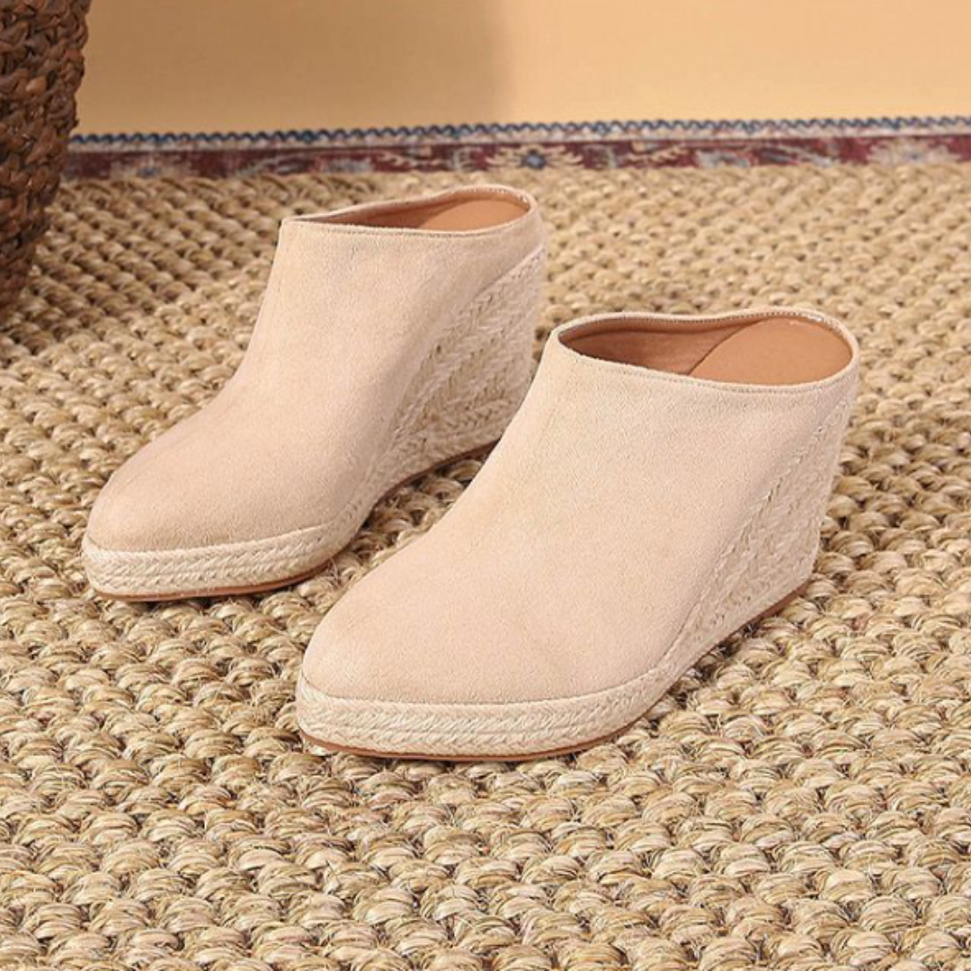 Classic elegant wedge heel mules for women | Ismay -5