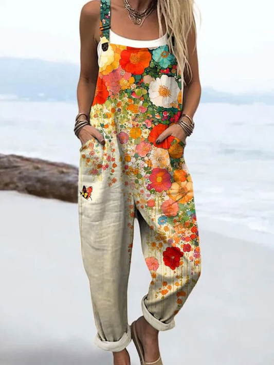 Relaxed floral wildflower everyday jumpsuit for women -1