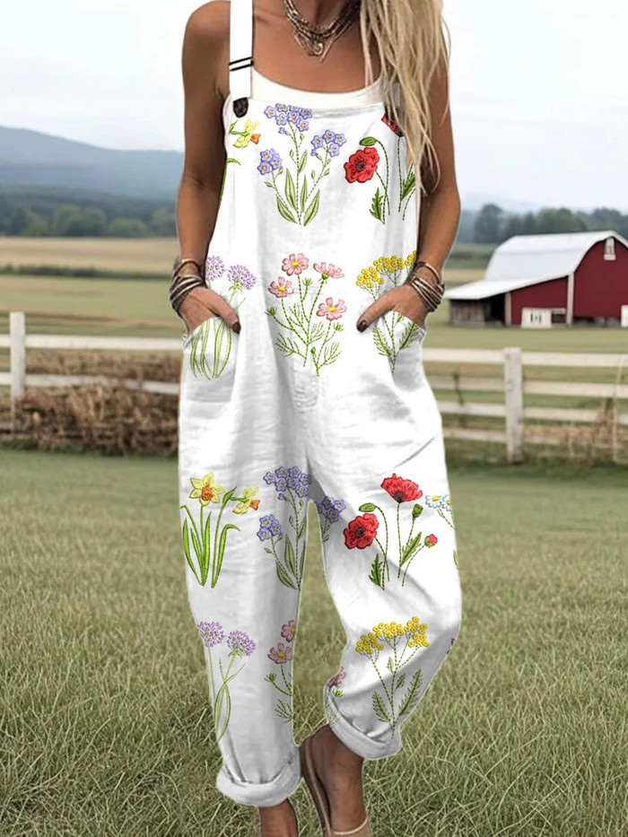Ankle Floral casual jumpsuit for women | Wildflower Trail