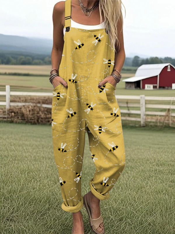 Baggy Casual printed jumpsuit for women | Honeybee Meadow