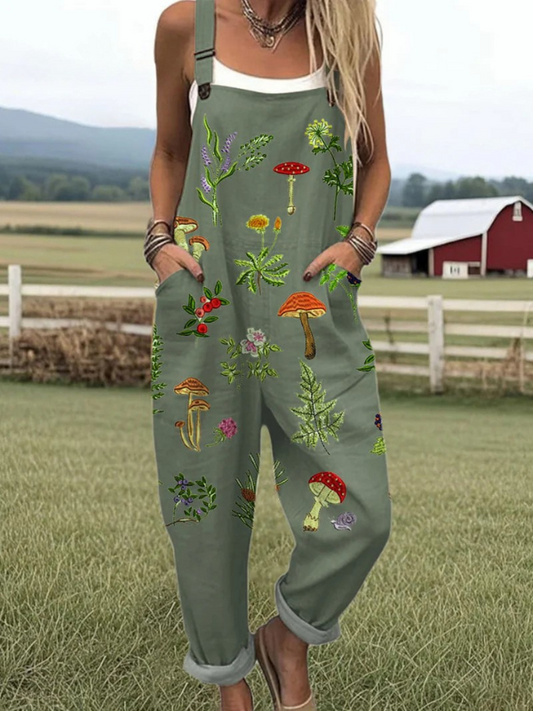 Straight Nature Inspired for women | Embroidered jumpsuit