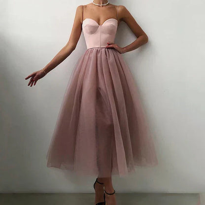Laced Elegant strapless tulle dress for women | Elise