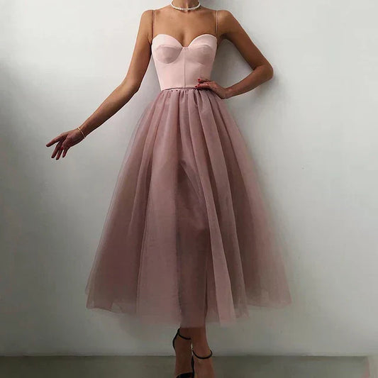 Laced Elegant strapless tulle dress for women | Elise