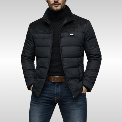 Insulated stand-collar tech jacket for men | Oscar -2