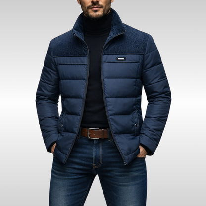 Insulated stand-collar tech jacket for men | Oscar -1
