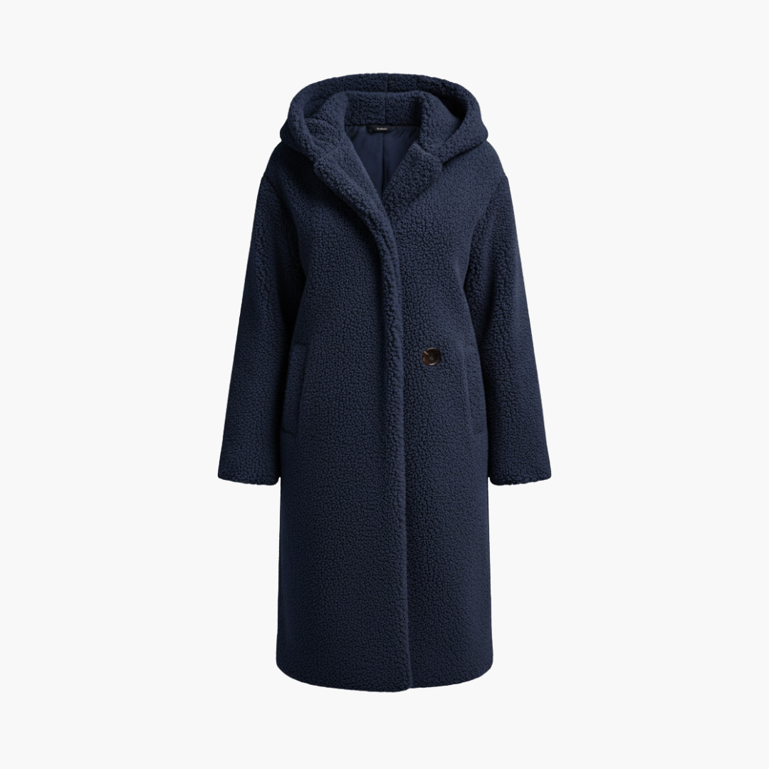 Classic hooded button-front coat for women -1