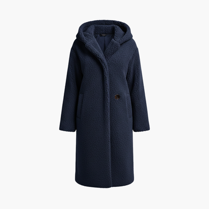 Classic hooded button-front coat for women -1