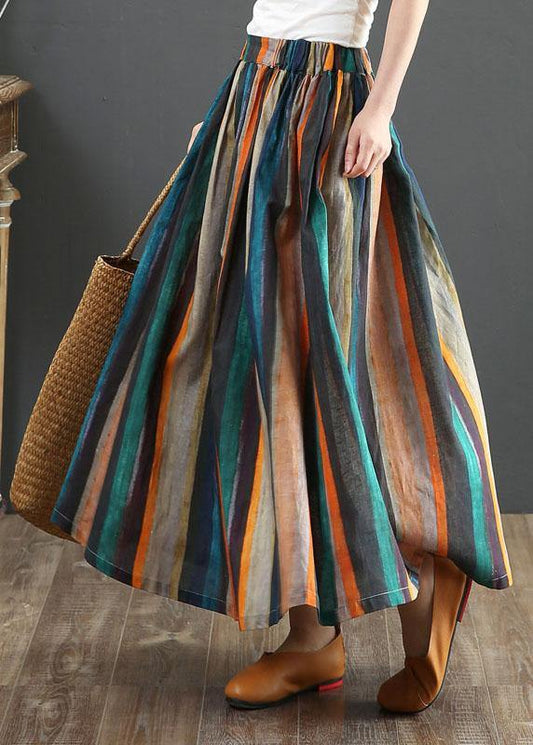 Striped A-line midi skirt for women | Marbella -1