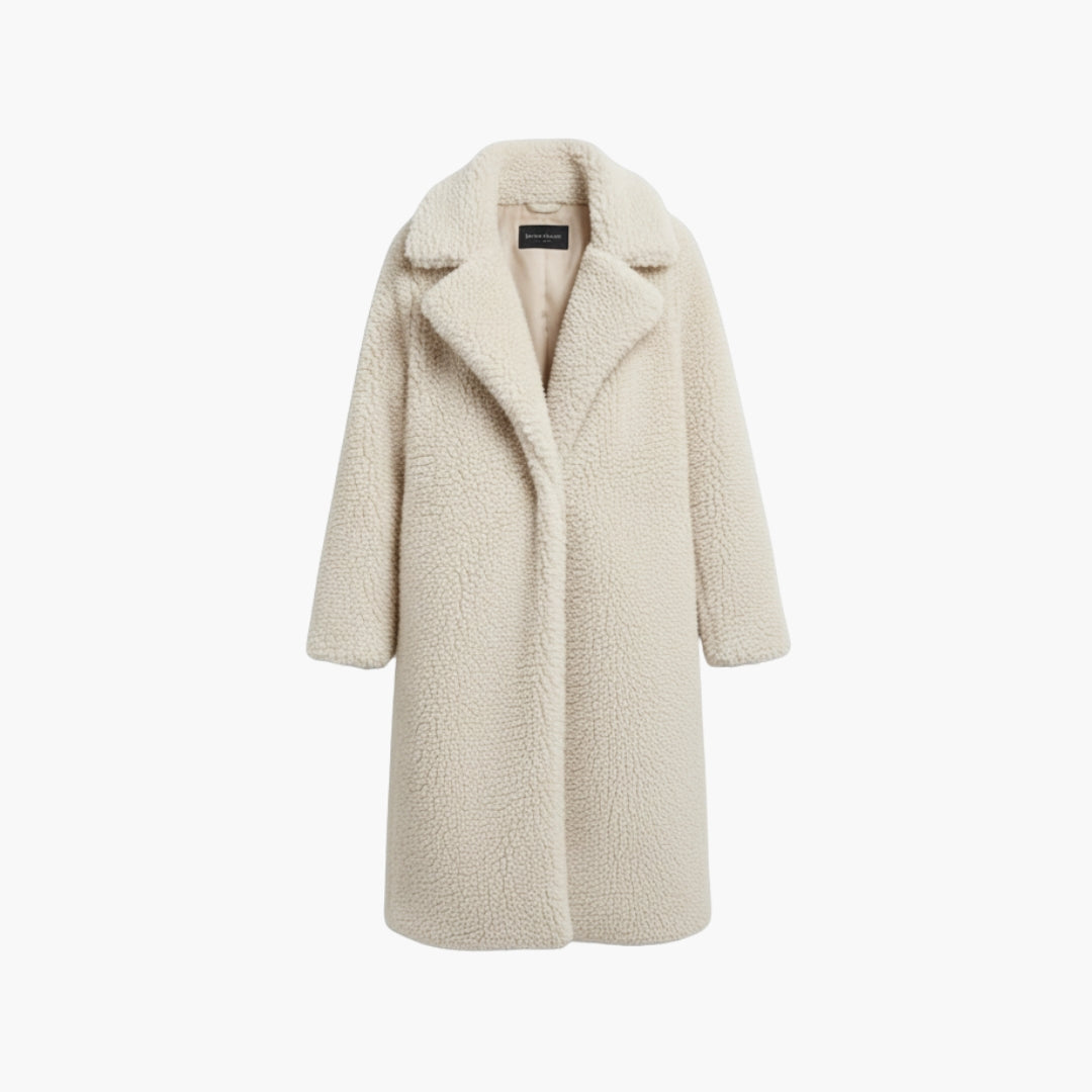 Cosy longline teddy coat for women -1