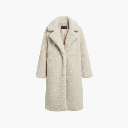 Cosy longline teddy coat for women -1