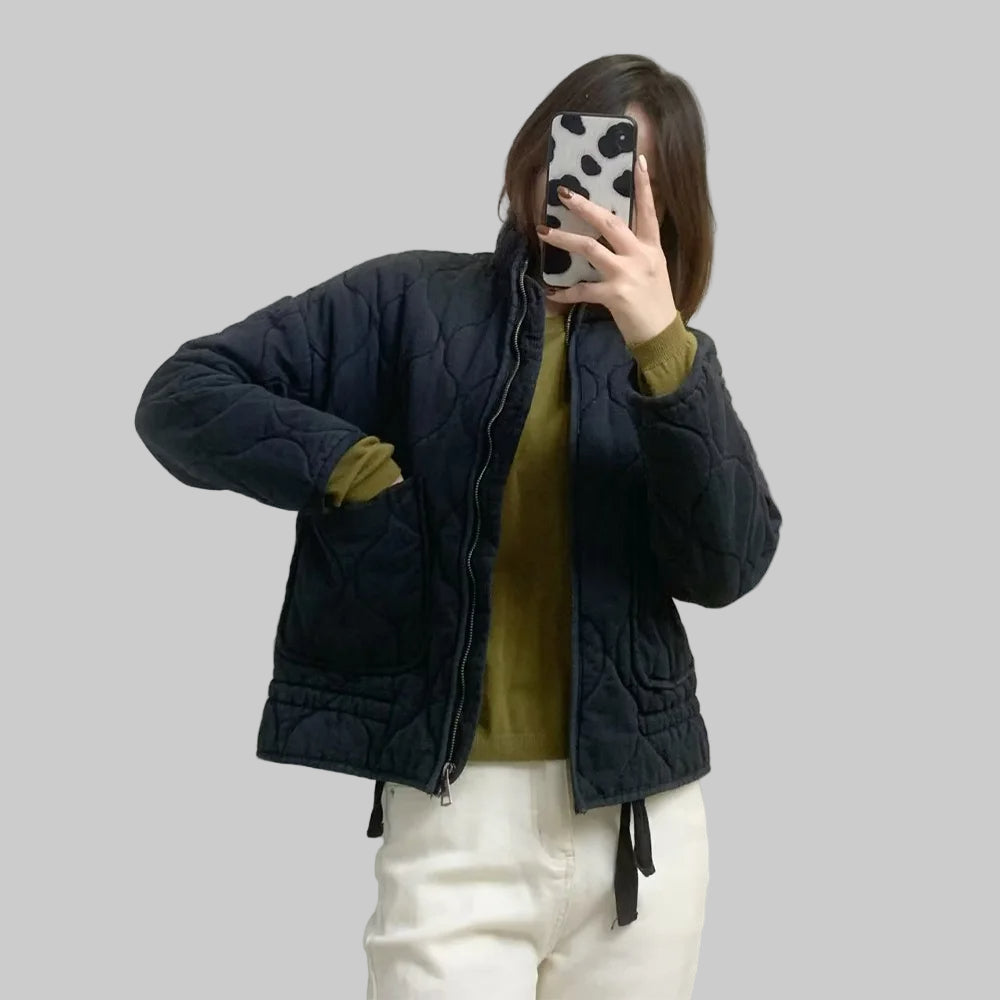 Quilted puffer jacket with drawstring hem for women | Marielle -1