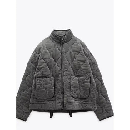 Quilted puffer jacket with drawstring hem for women | Marielle -2