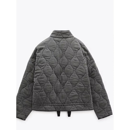 Quilted puffer jacket with drawstring hem for women | Marielle -3