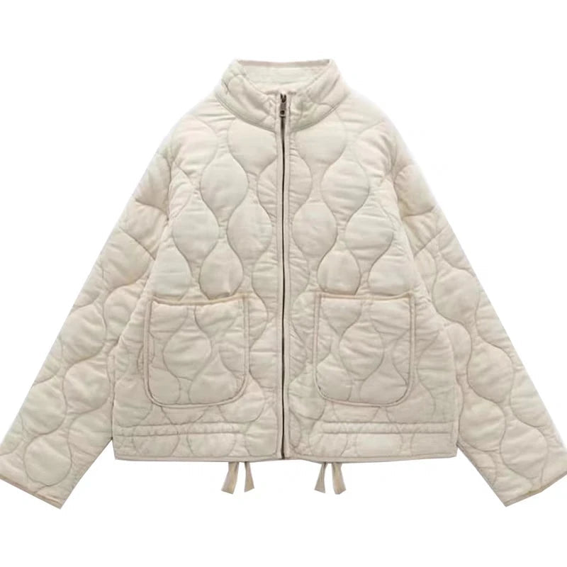 Quilted puffer jacket with drawstring hem for women | Marielle -4