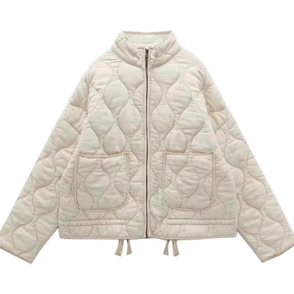 Quilted puffer jacket with drawstring hem for women | Marielle -4