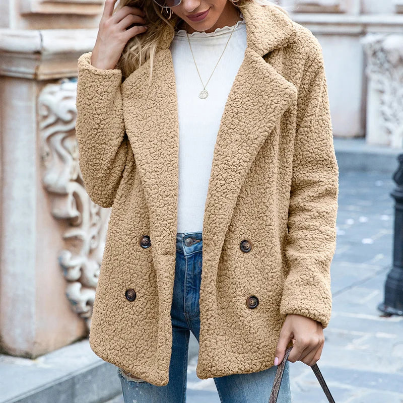 Warm stylish teddy coat for women -6