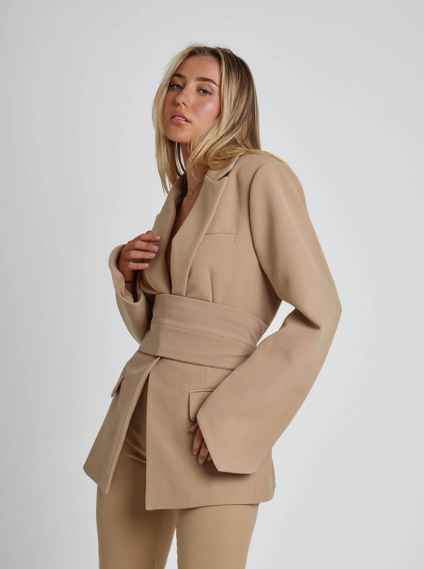 Detailed Belted blazer for women | Elodie