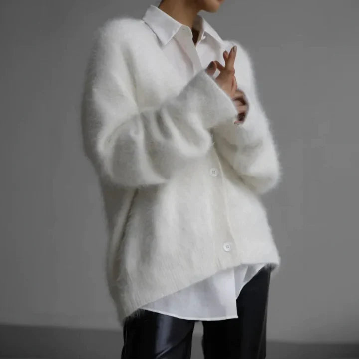 Artisan Cardigan sweater with refined knit design for women | Amara