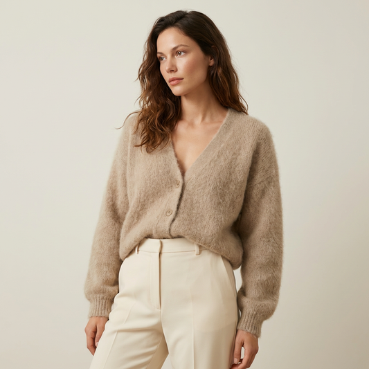 Artisan Cardigan sweater with refined knit design for women | Amara