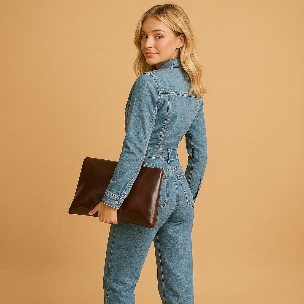 Classic denim straight-leg everyday jumpsuit for women -3