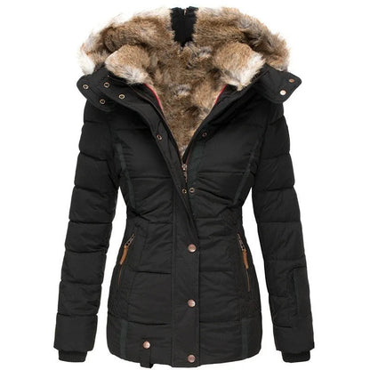 Insulated Hooded faux fur coat for women | Celeste