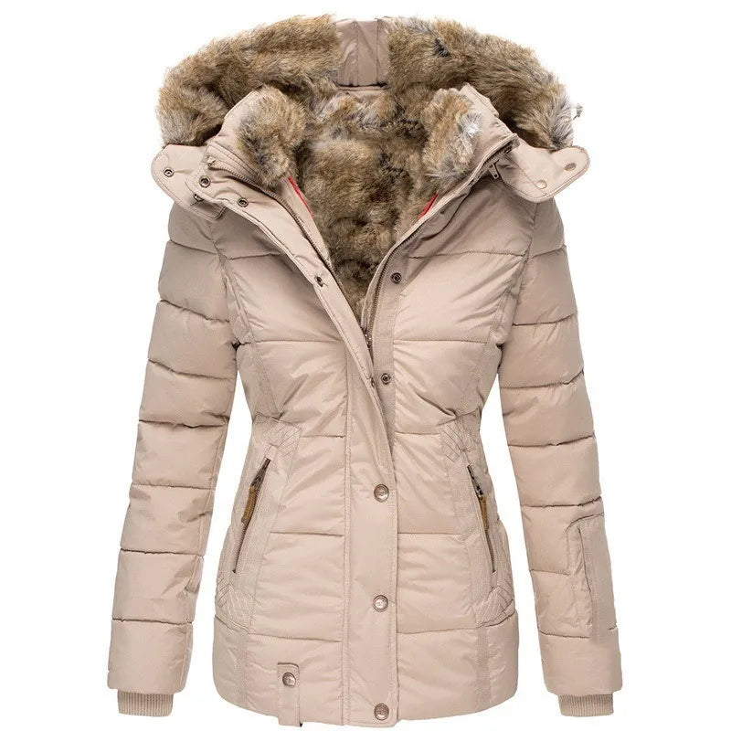 Insulated Hooded faux fur coat for women | Celeste