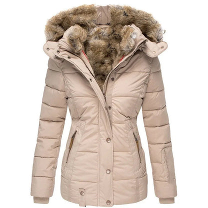 Insulated Hooded faux fur coat for women | Celeste