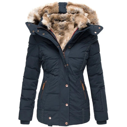 Insulated Hooded faux fur coat for women | Celeste