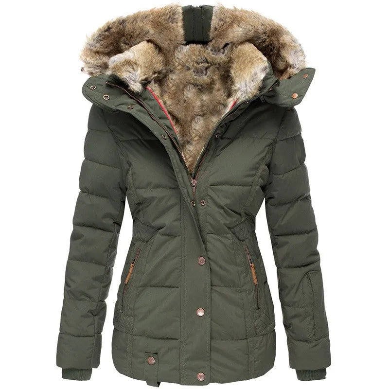 Insulated Hooded faux fur coat for women | Celeste