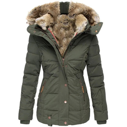 Insulated Hooded faux fur coat for women | Celeste
