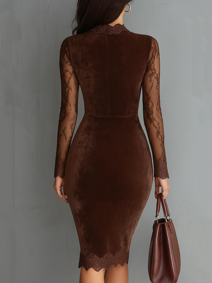Elegant velvet evening mini dress for women | Aurora -2