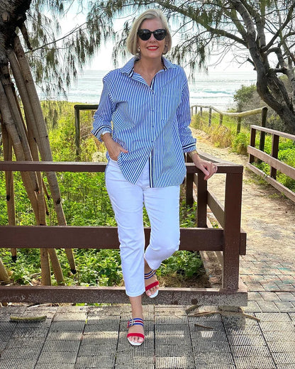 Printed Easy elegance striped blouse for women | Diane