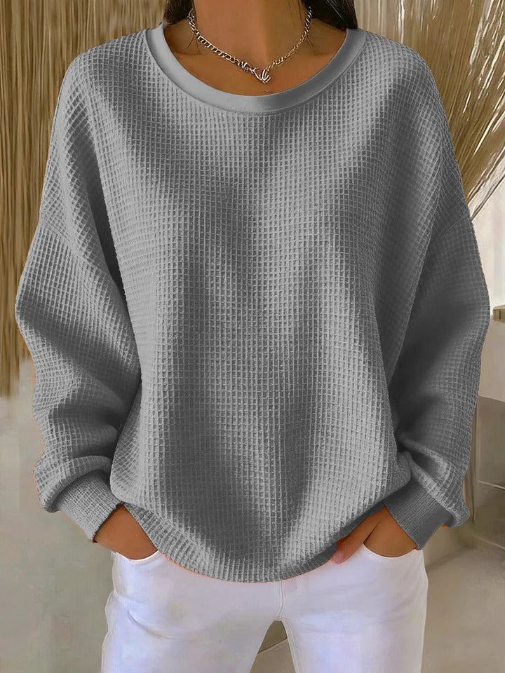 Relaxed textured everyday knit jumper for women | Elora -3