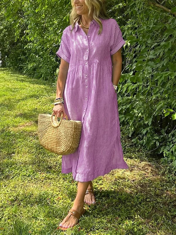Flowing relaxed everyday maxi dress for women | Angela -6
