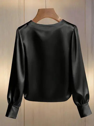 Elegant round-neck everyday top for women | Perlisse -5