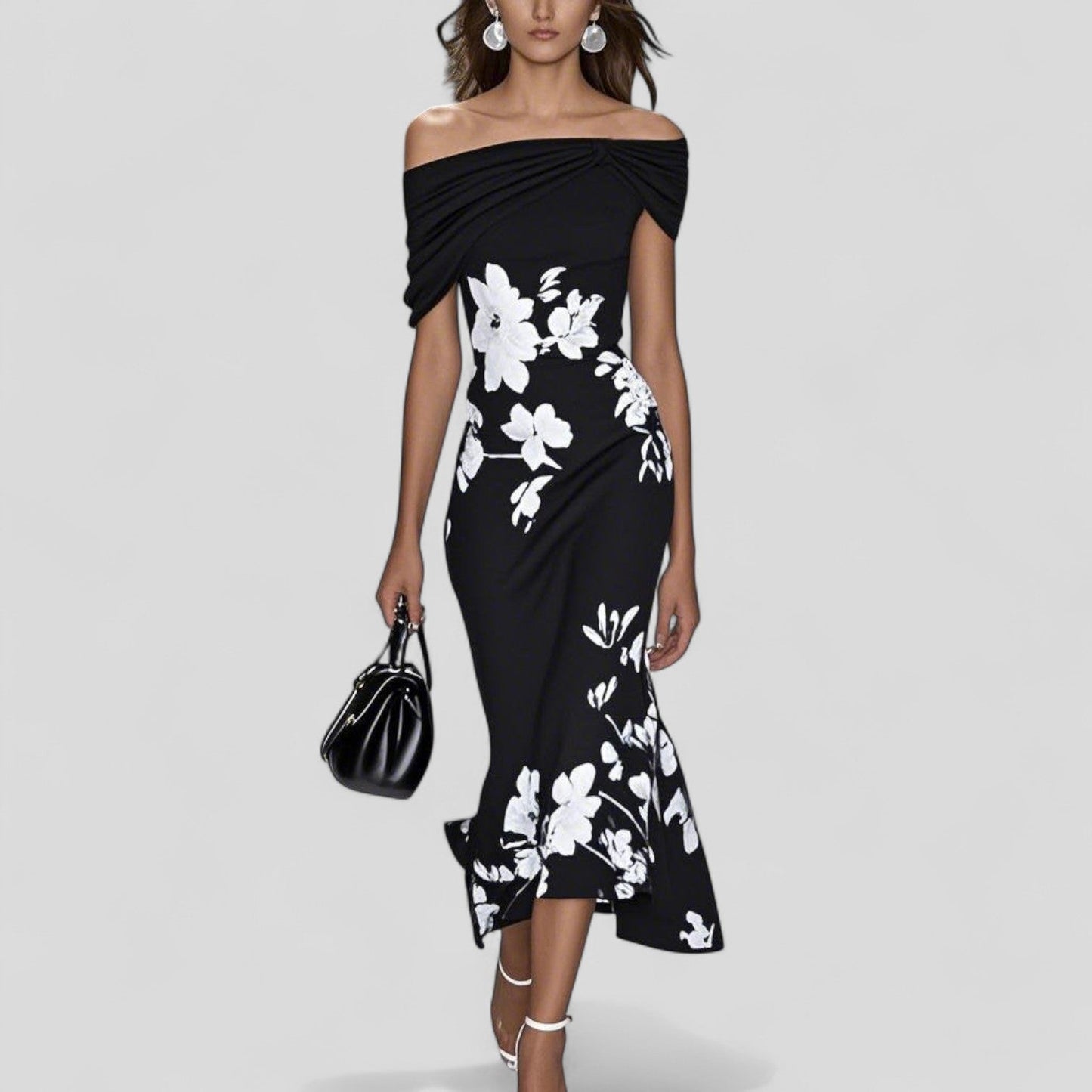 Elegant tailored midi dress for women | Isabrunel -3