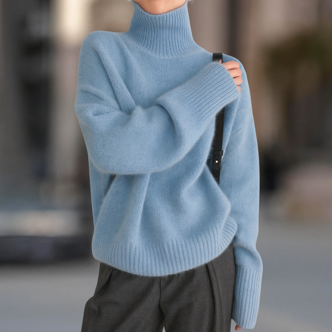 Cosy turtleneck cashmere-blend jumper for women | Vail -6