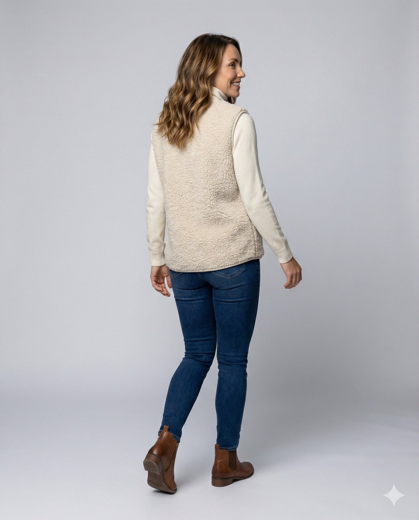 Classic lambswool sleeveless knit vest for women -3