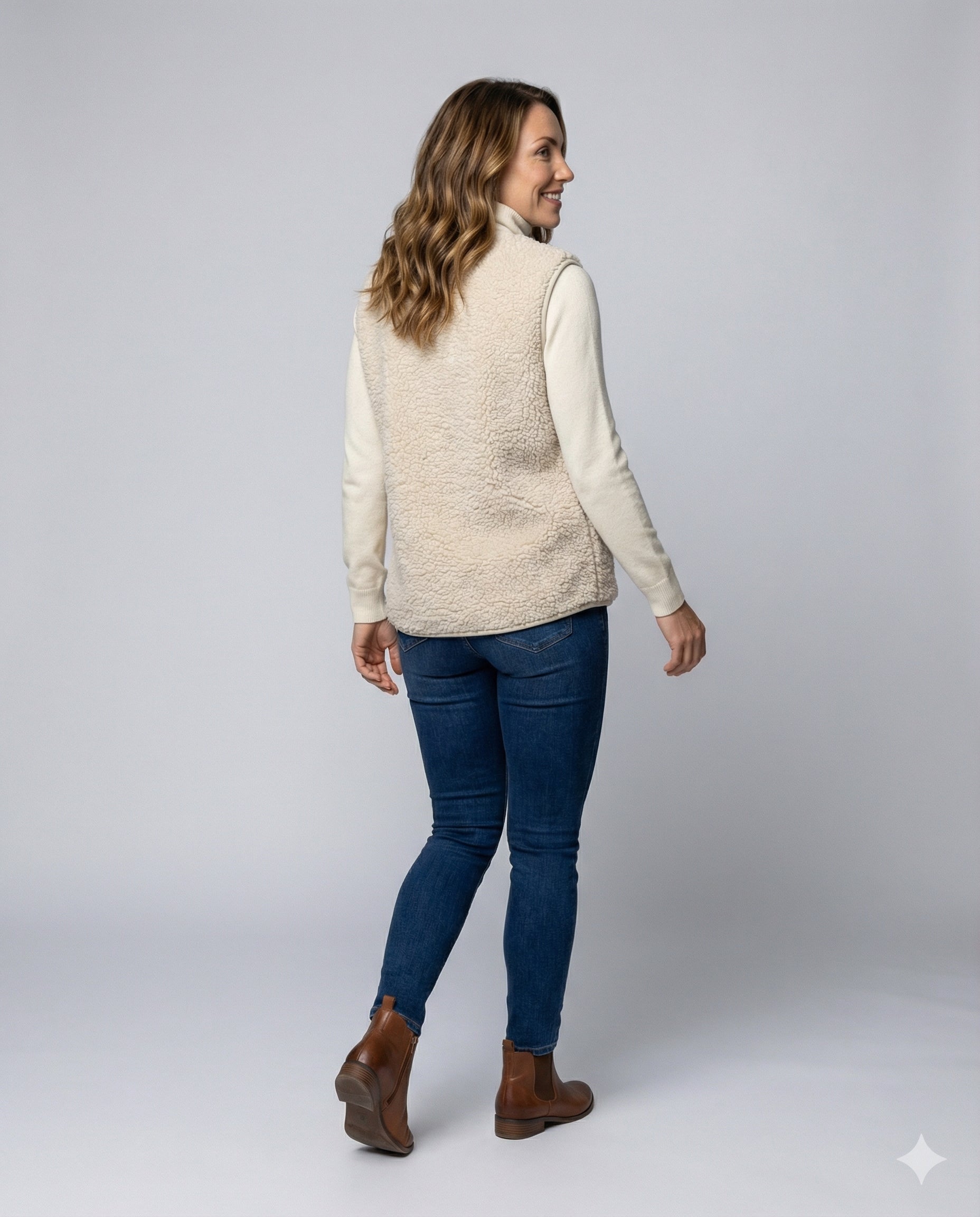 Classic lambswool sleeveless knit vest for women -3