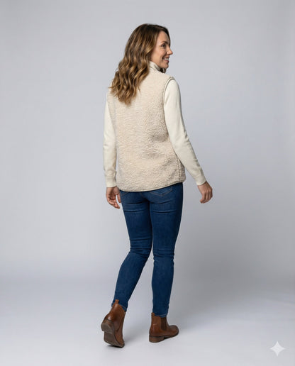 Classic lambswool sleeveless knit vest for women -3
