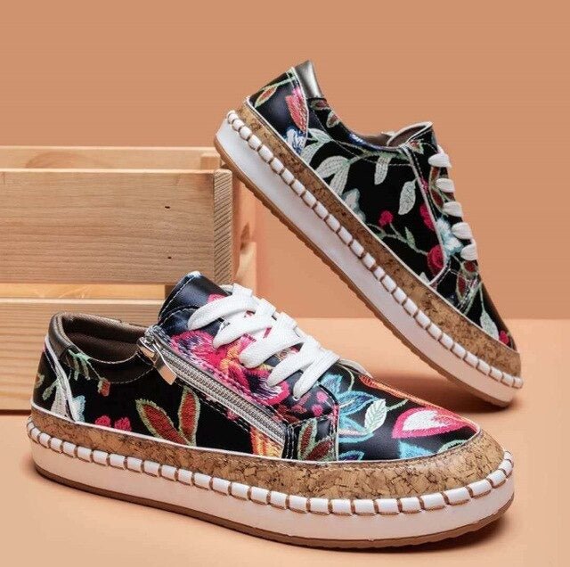 Boosted Floral zipper sneakers for women | Oluchi
