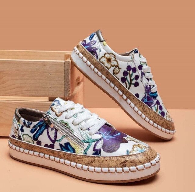 Boosted Floral zipper sneakers for women | Oluchi