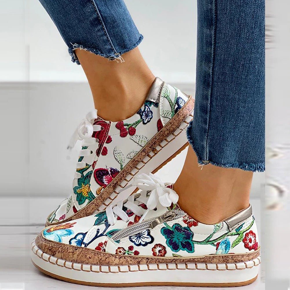 Boosted Floral zipper sneakers for women | Oluchi