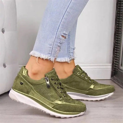 Pulsed Zip-up comfort sneakers for women | Gavriel