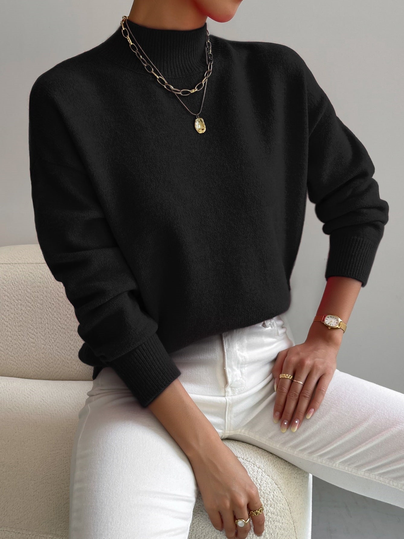 Soft cosy cashmere-blend jumper for women | Monaco -3
