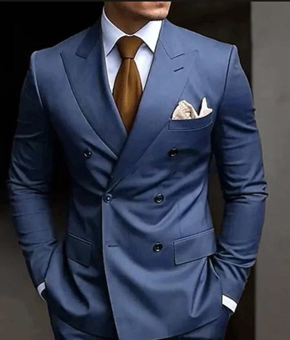 Slim-fit double-breasted formal suit for men | Alaric -5