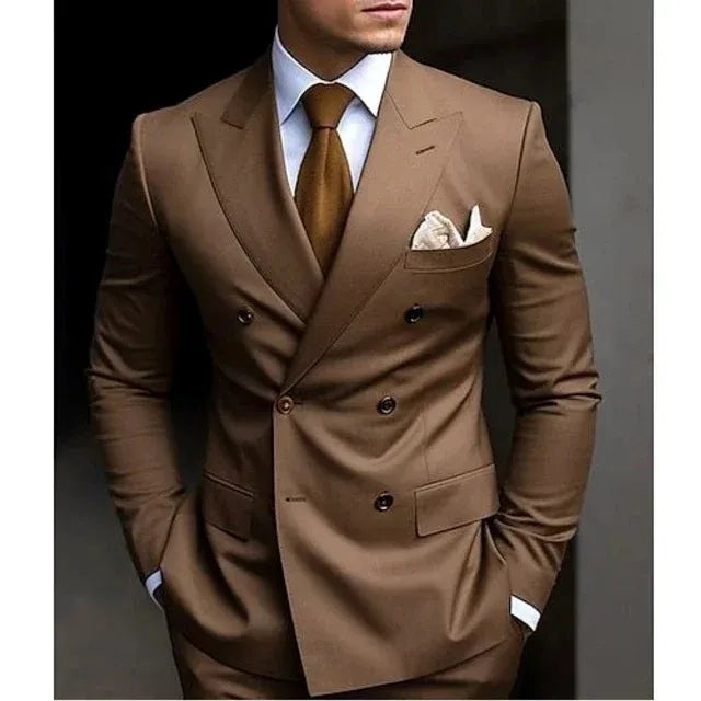 Slim-fit double-breasted formal suit for men | Alaric -7